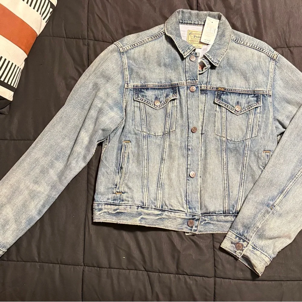 Ralph Lauren Blue Denim Jacket with Bear Print - Picture 2 of 12